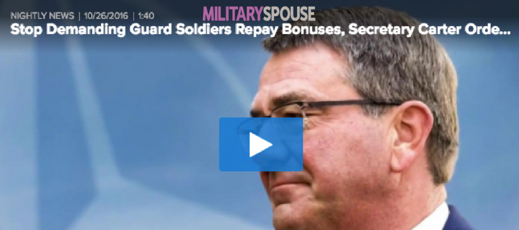 DoD Sec. Ash Carter Orders Pentagon to Stop Reclaiming Reenlistment Bonuses