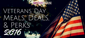 Meals, Deals, & Perks for Veteran's Day 2016