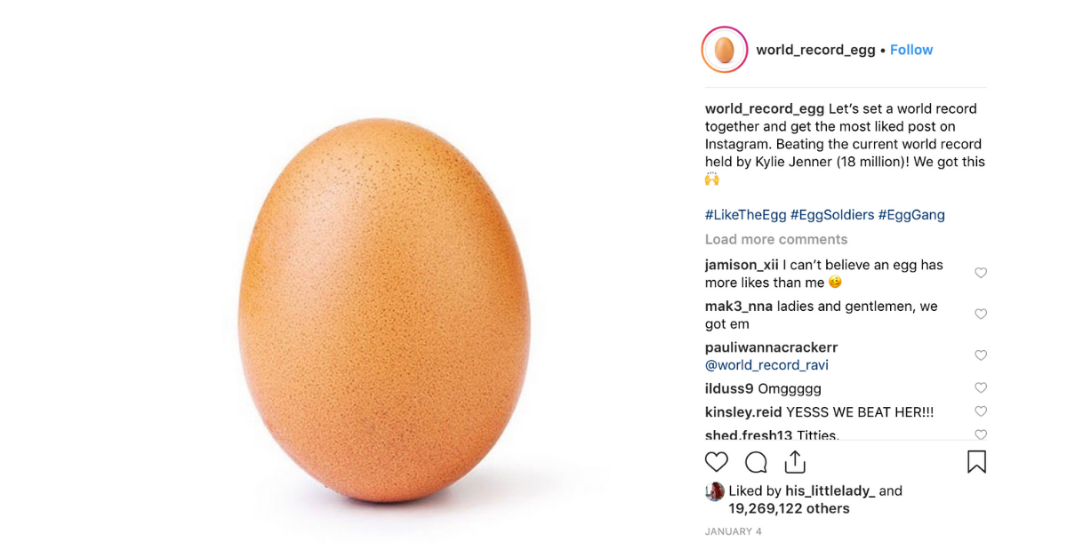 Egg Beats Kylie Jenner for Instagram Photo |