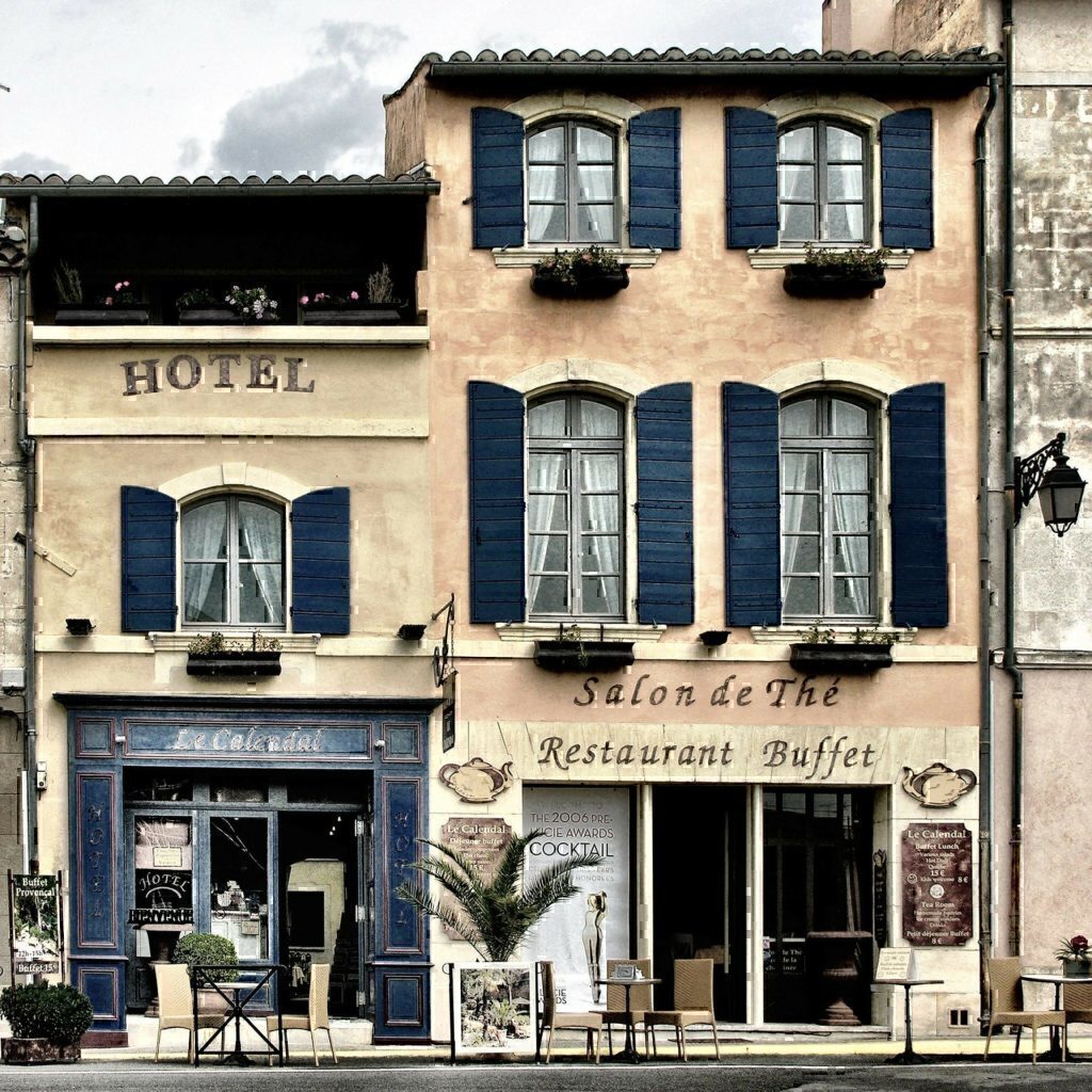 Multiple restaurant storefront in a local city.