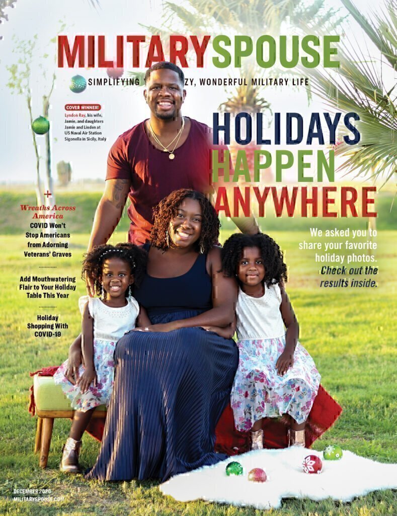 The cover of the December Military Spouse Magazine!!