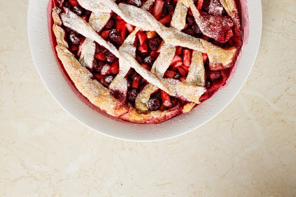 A freshly-baked raspberry pice!